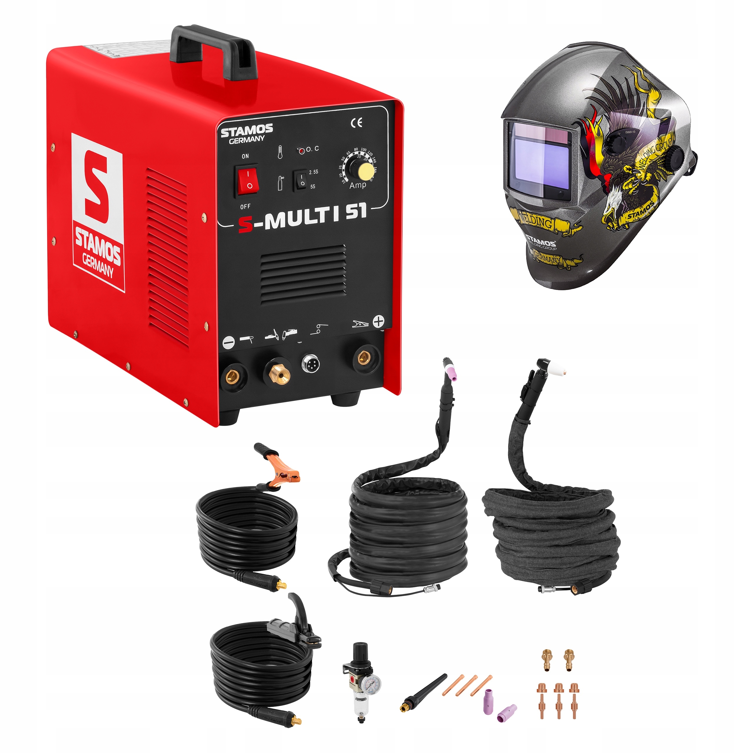 MULTI TIG MMA ZVÁRACIA MMA 180A CUTTER 50A MASKA