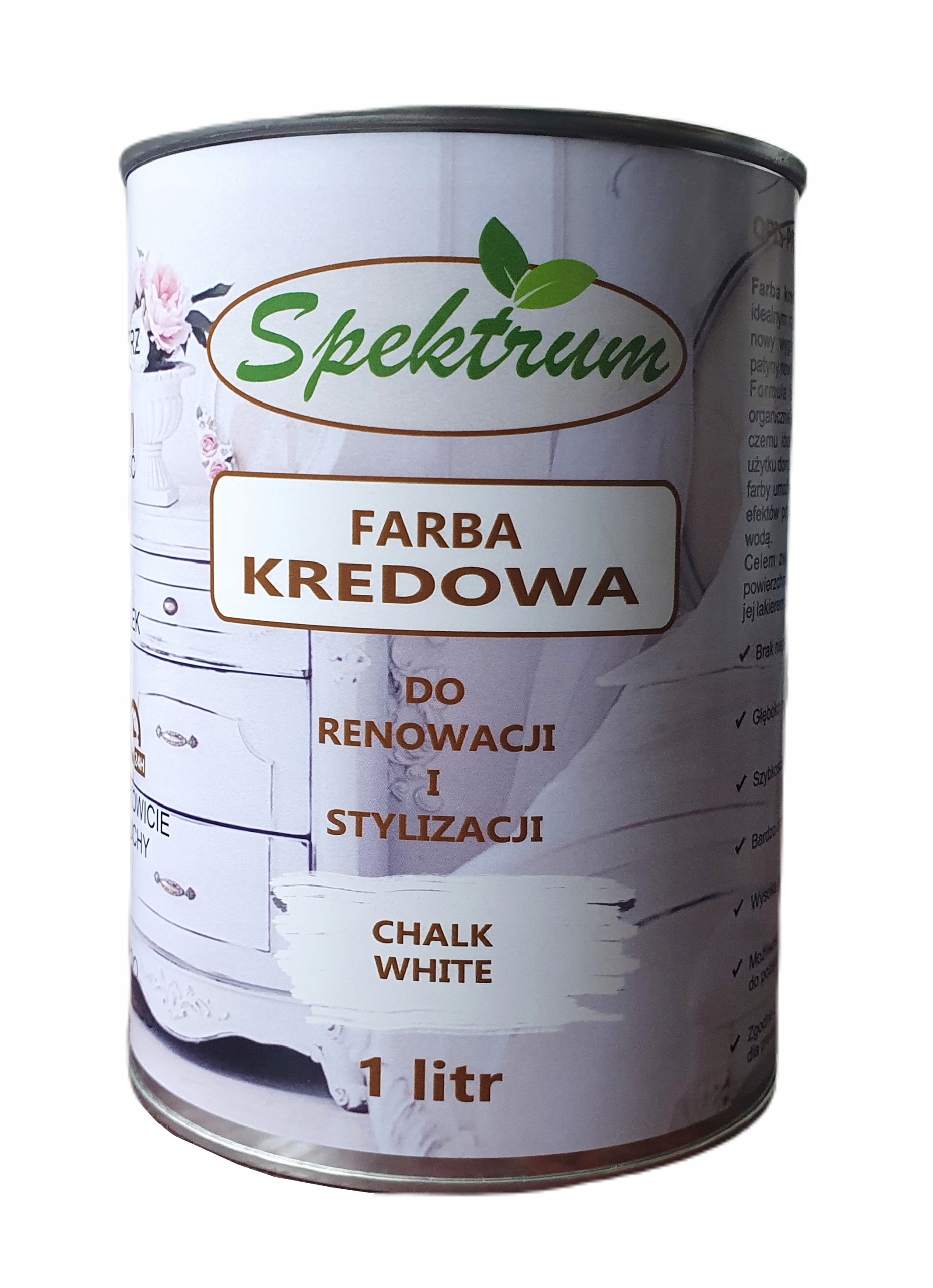 Spektrum WS-3121 kriedová farba do interiéru, biela, 1l