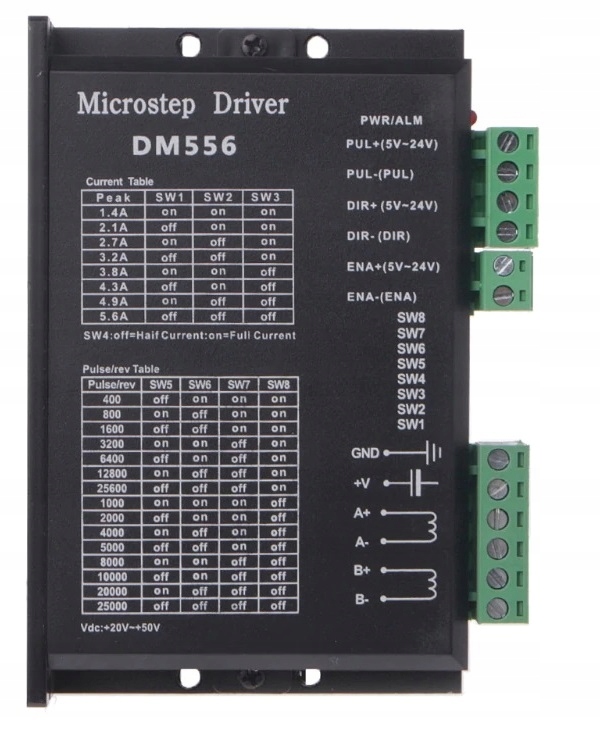 KROKOVÝ REGULÁTOR MOTORA DM556 5,6A 50V 1/128