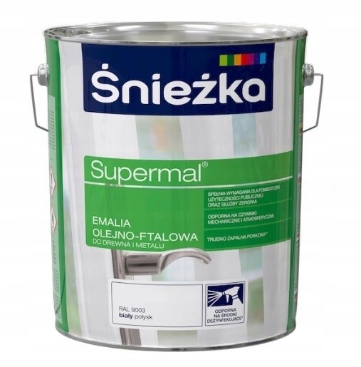 Olejový email Śnieżka Supermal biely lesk 10 l