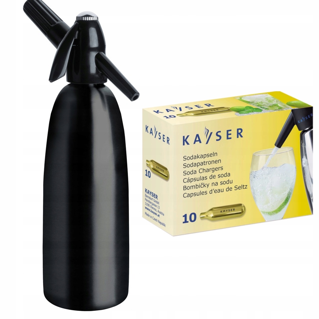SIFÓN NA SODNÚ VODU 1L SATURÁTOR čierny KAZETY