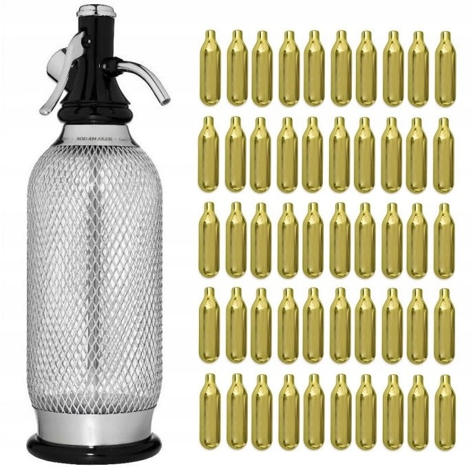 SIFÓN NA SATURÁTOR SÓDNEJ VODY ISI 1L + 50 KAZETY