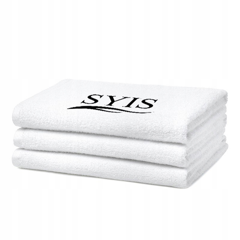 SYIS Froté uterák s logom 50x90 - biely