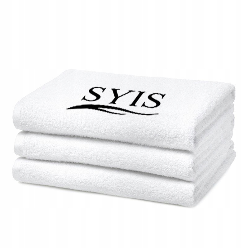 SYIS Froté uterák s logom 70x140 - biela NOVINKA