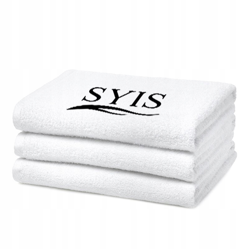 SYIS Froté uterák s logom 70x140 - biela