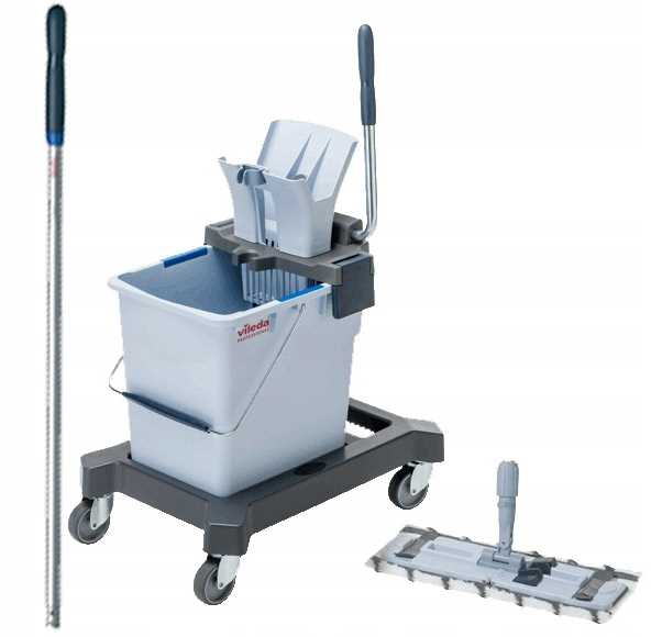 VILEDA PROFESSIONAL vedro a plochý mop SET CARRY + HLINÍKOVÁ TYČ VILEDA PRO SET 40 cm