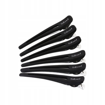 Kadernícke spony Sibel CARBON 12cm silné 6 ks