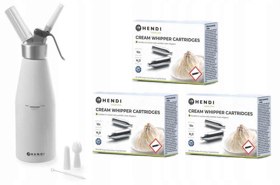 Sifón na šľahačku 0,5L + 30 kartuší Hendi588369
