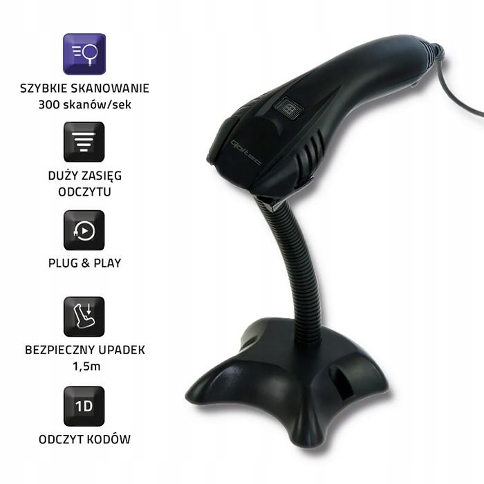 Skener čiarových kódov Qoltec 50861