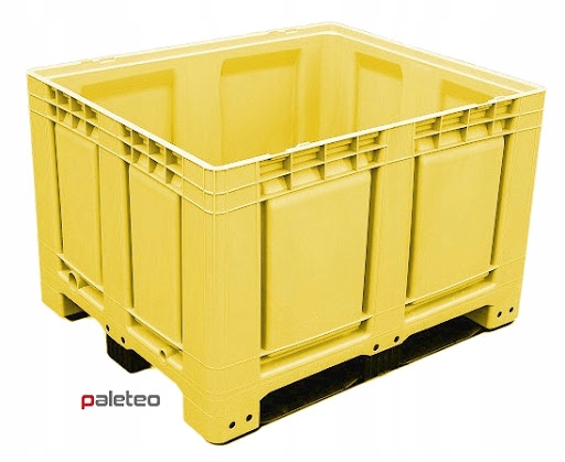 Plastová paletová krabica, 680 l žltá nádoba