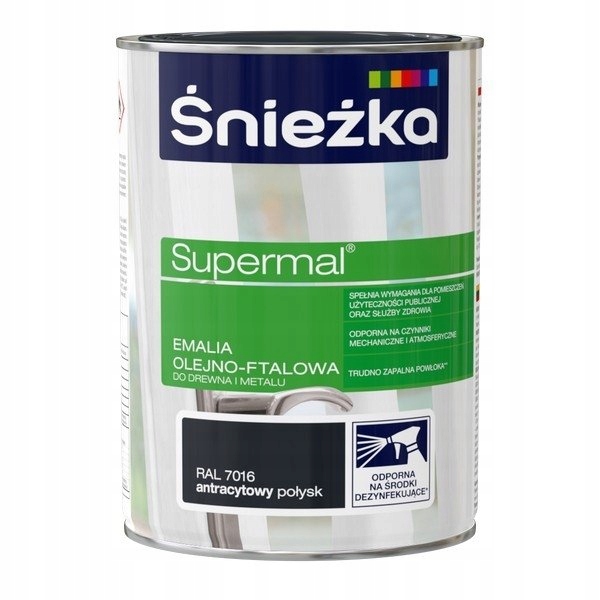 Supermal antracitový kov a drevo smaltovaný 5 l