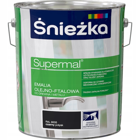 Supermal olejovo-ftalátový email 10 l, lesklá čierna