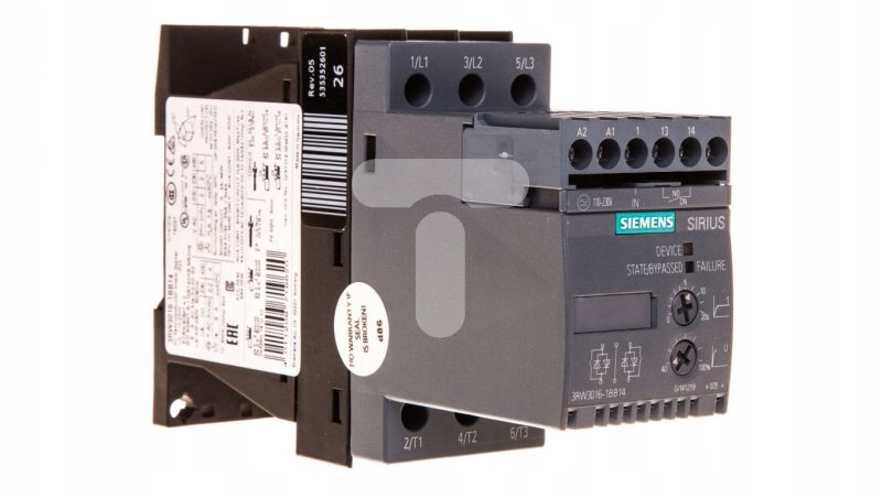 200-480VAC, trojfázový softštartér, 6,5A, 3kW / 400V, Uc = 110
