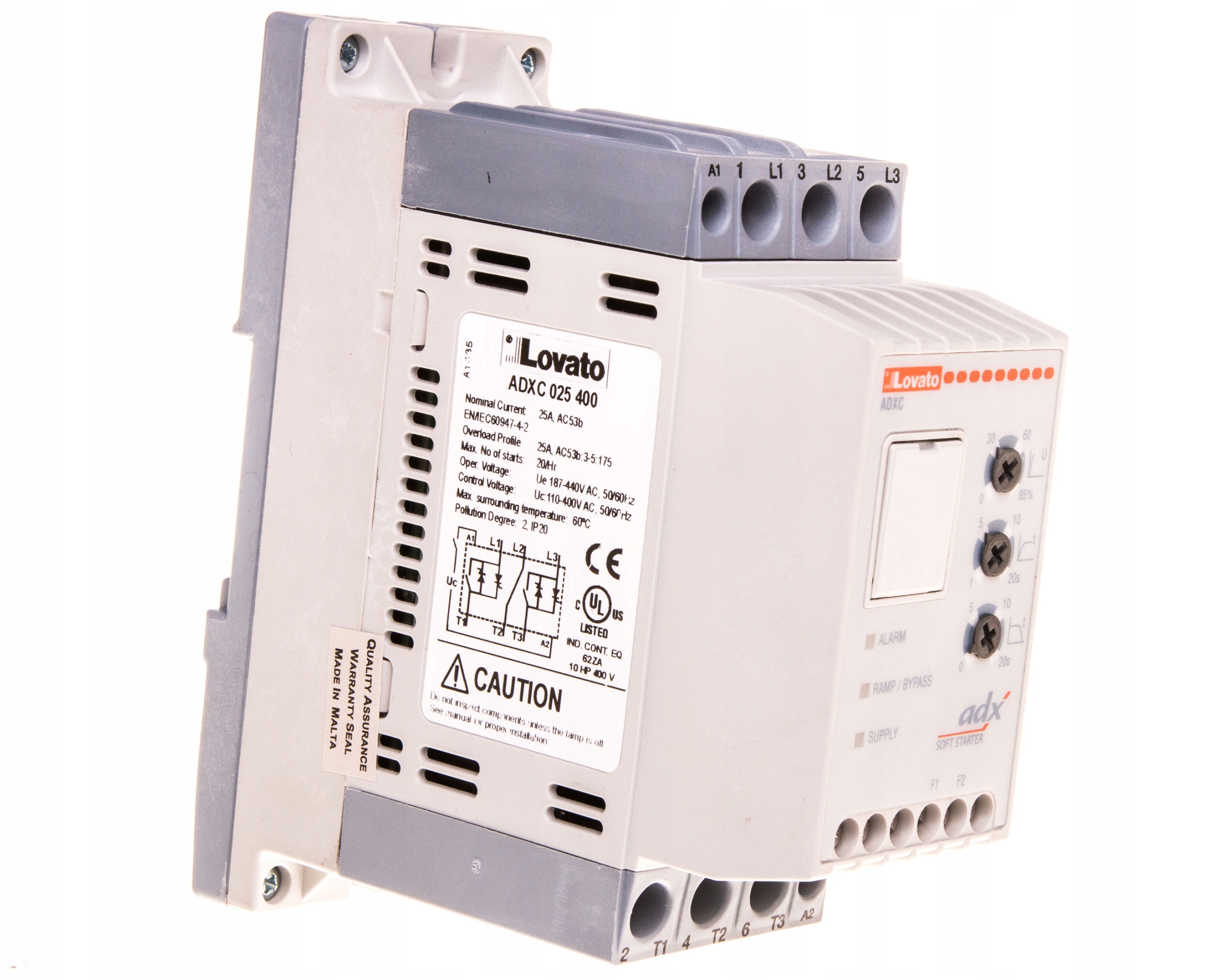 3-fázový softštartér 400VAC 25A 11kW / 400V Uc = 110/400