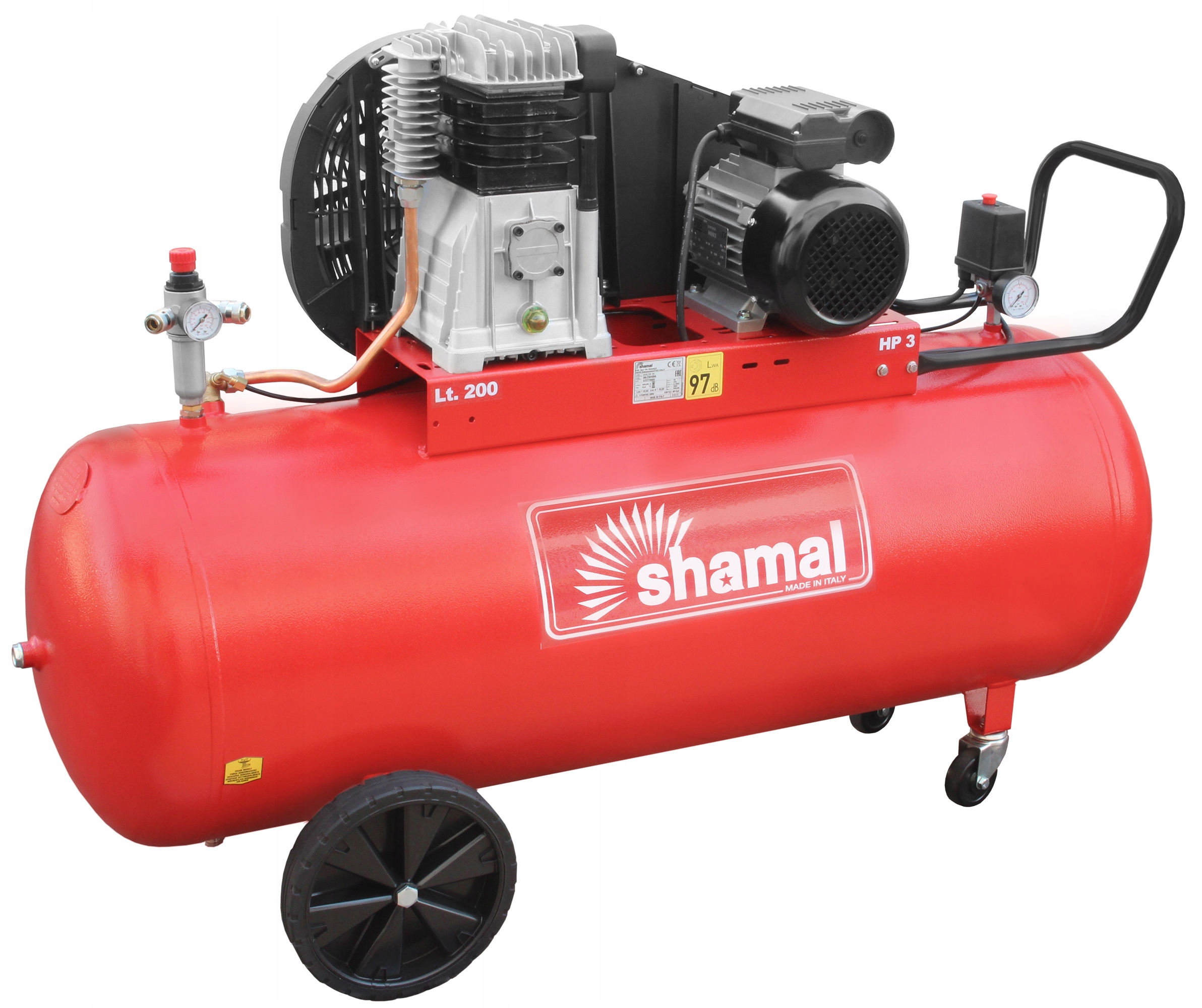 Olejový kompresor Shamal Piestový kompresor CM 390/200 200 l 10 bar