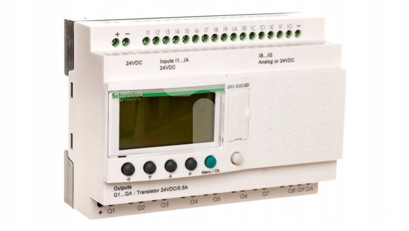 Programovateľný radič 16 v 10 výstupoch 24V DC RTC / LCD
