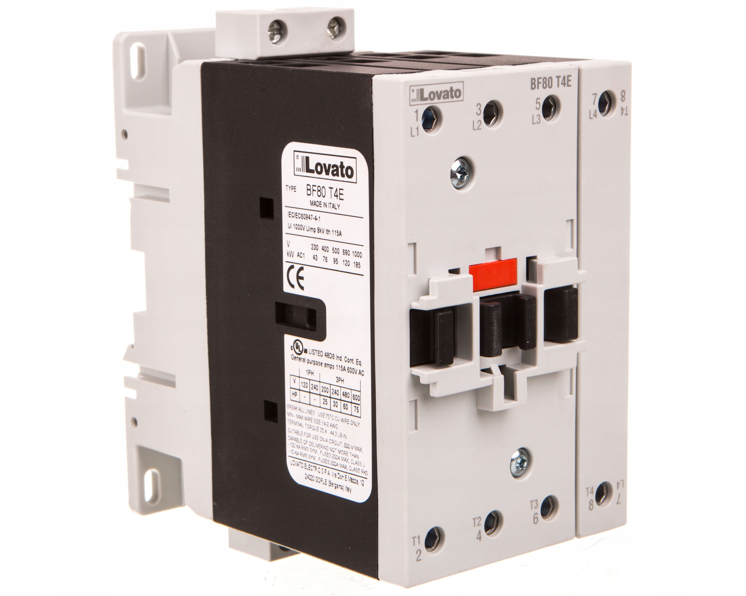 Výkonový stýkač 115A AC1 4P 100-250V AC / DC 0Z 0R