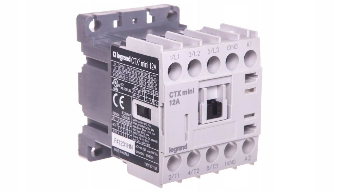Výkonový stýkač 12A 3P 230V AC 0Z 1R CTX3 MINI