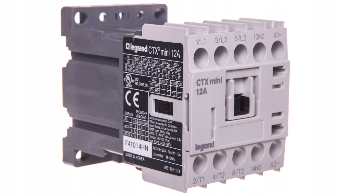 Výkonový stýkač 12A 3P 24V DC 0Z 1R CTX3 MINI 41704