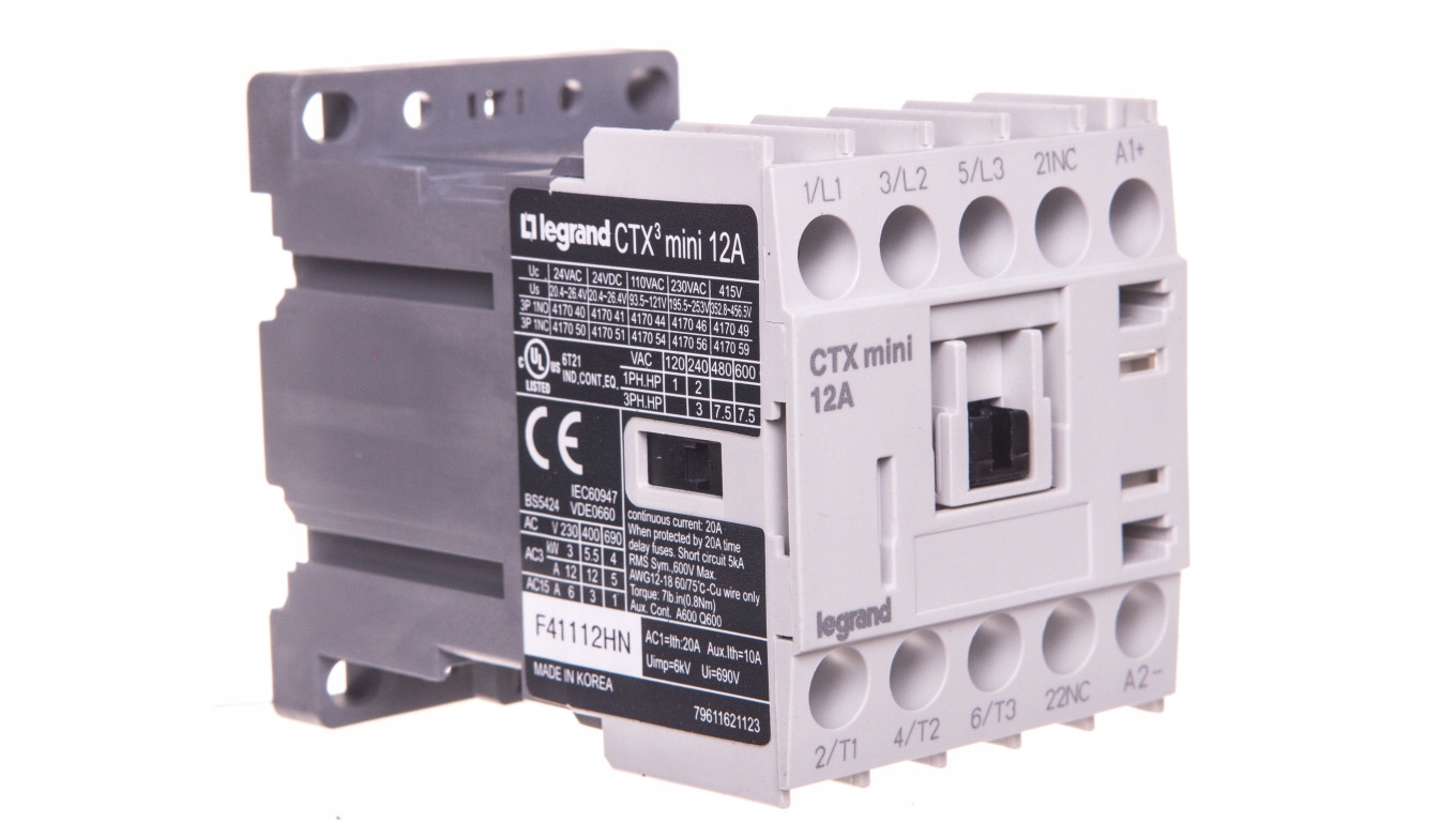 Výkonový stýkač 12A 3P 24V DC 0Z 1R CTX3 MINI 417051