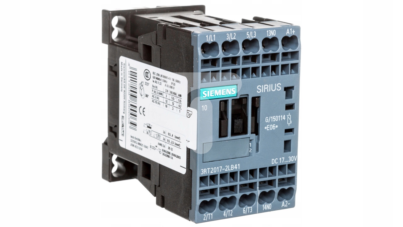 Výkonový stýkač 12A 3P 24V DC 1NO 0R s varistorom S00