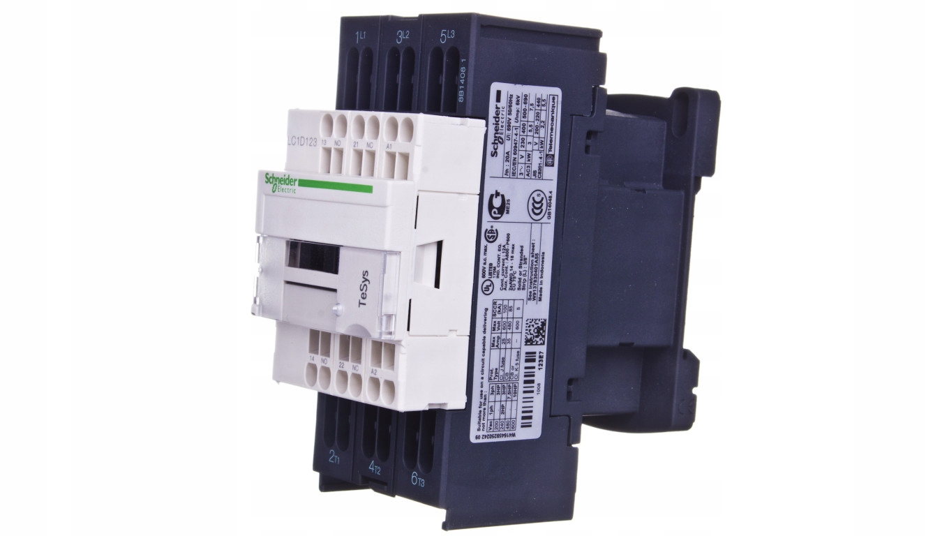 Výkonový stýkač 12A 3P 48V AC 1NO 1R LC1D123E7