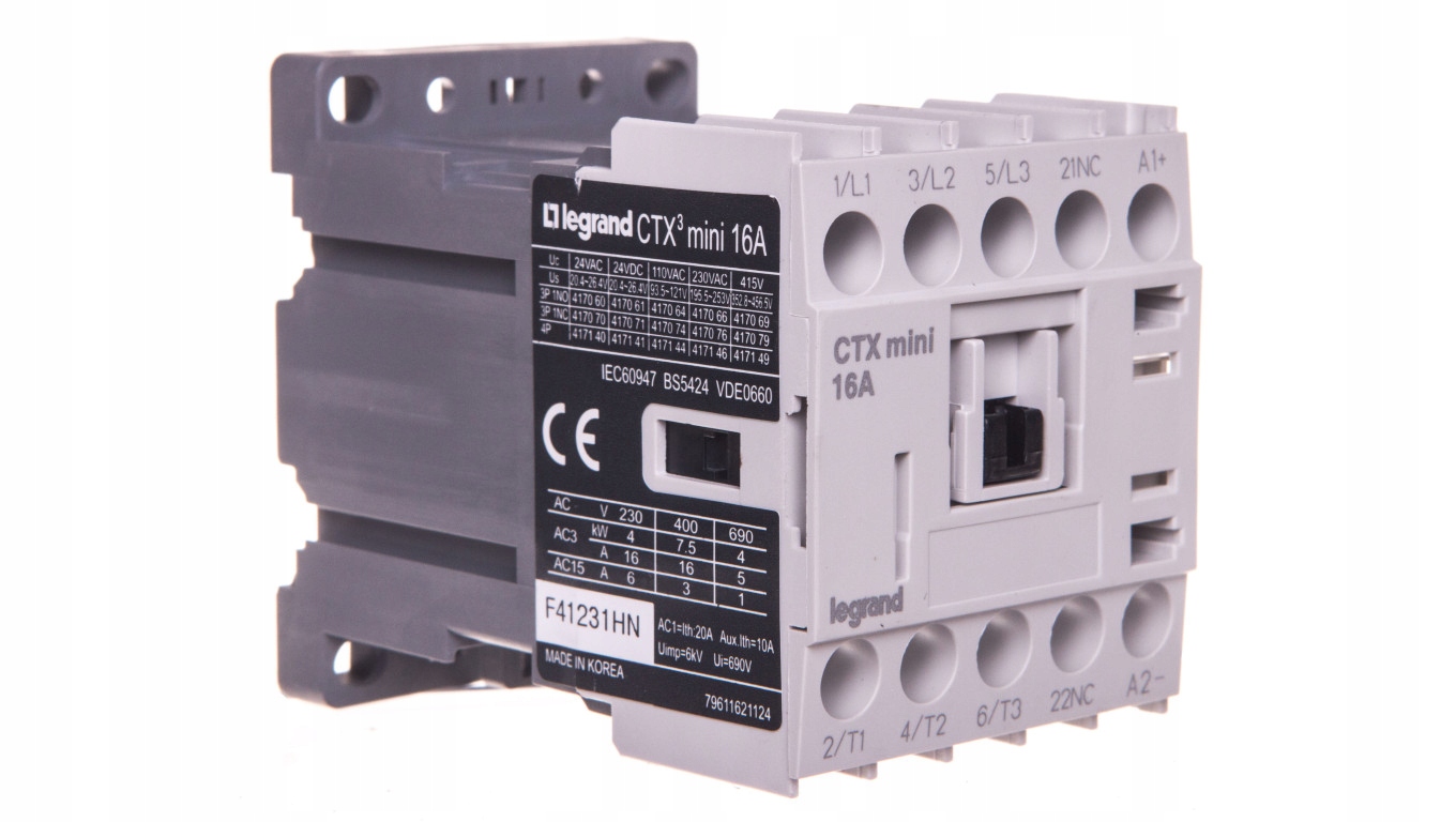 Výkonový stýkač 16A 3P 24V DC 0Z 1R CTX3 MINI 417071