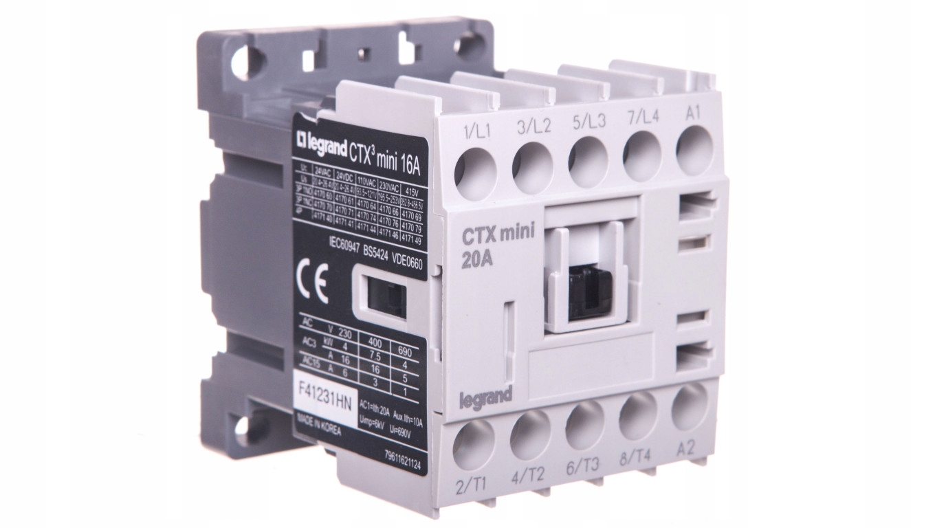 Výkonový stýkač 16A 4P 230V AC 0Z 0R CTX3 MINI 41714