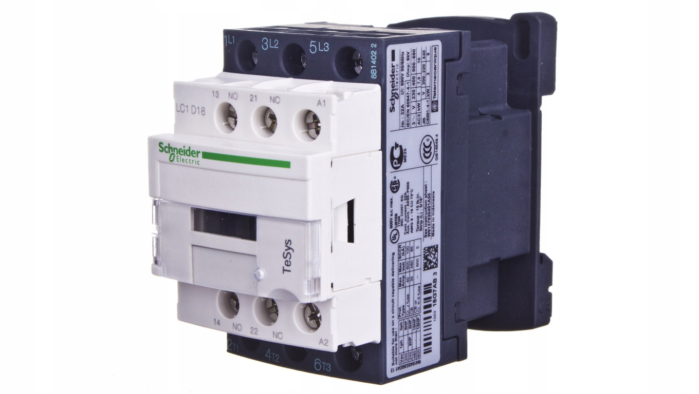 Výkonový stýkač 18A 3P 120V AC 1NO 1R LC1D18G7