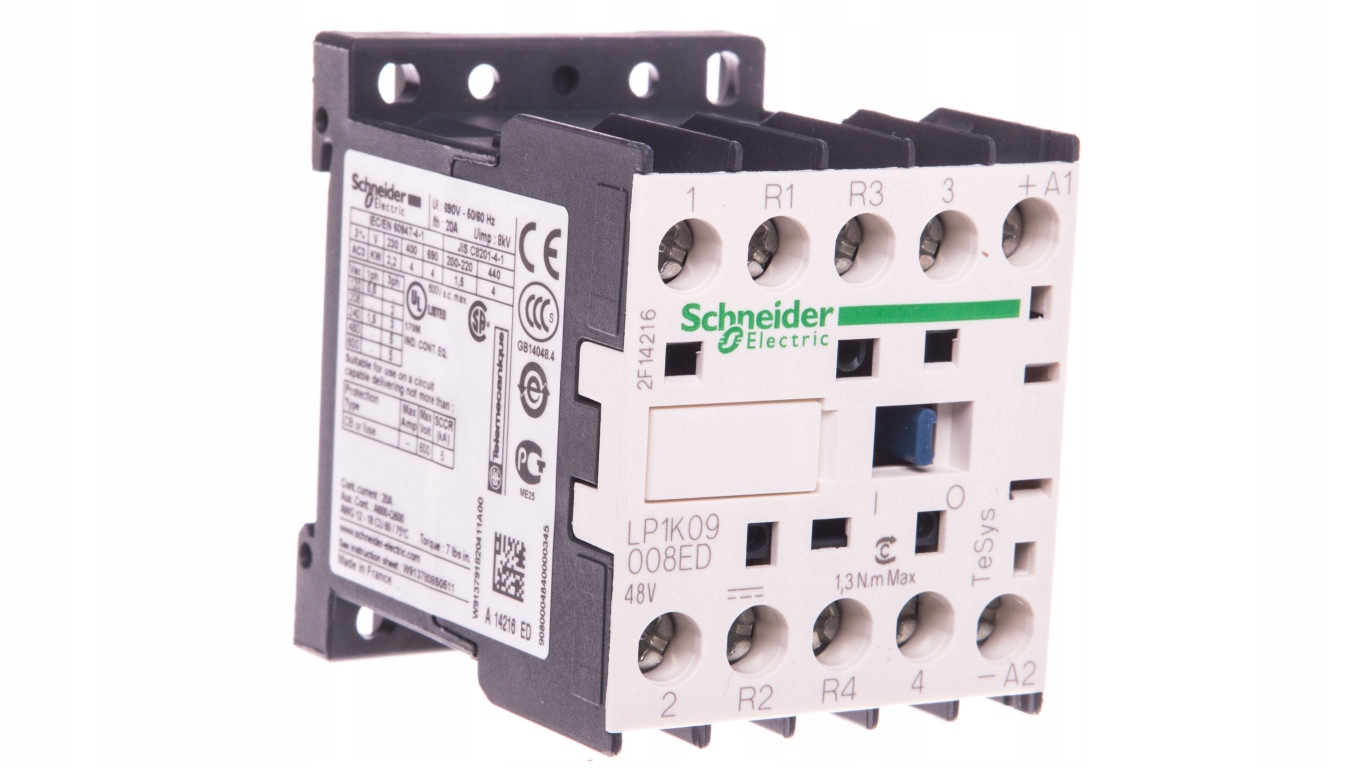 Výkonový stýkač 20A 4P / 2Z 2R / 48V DC LP1K09008ED