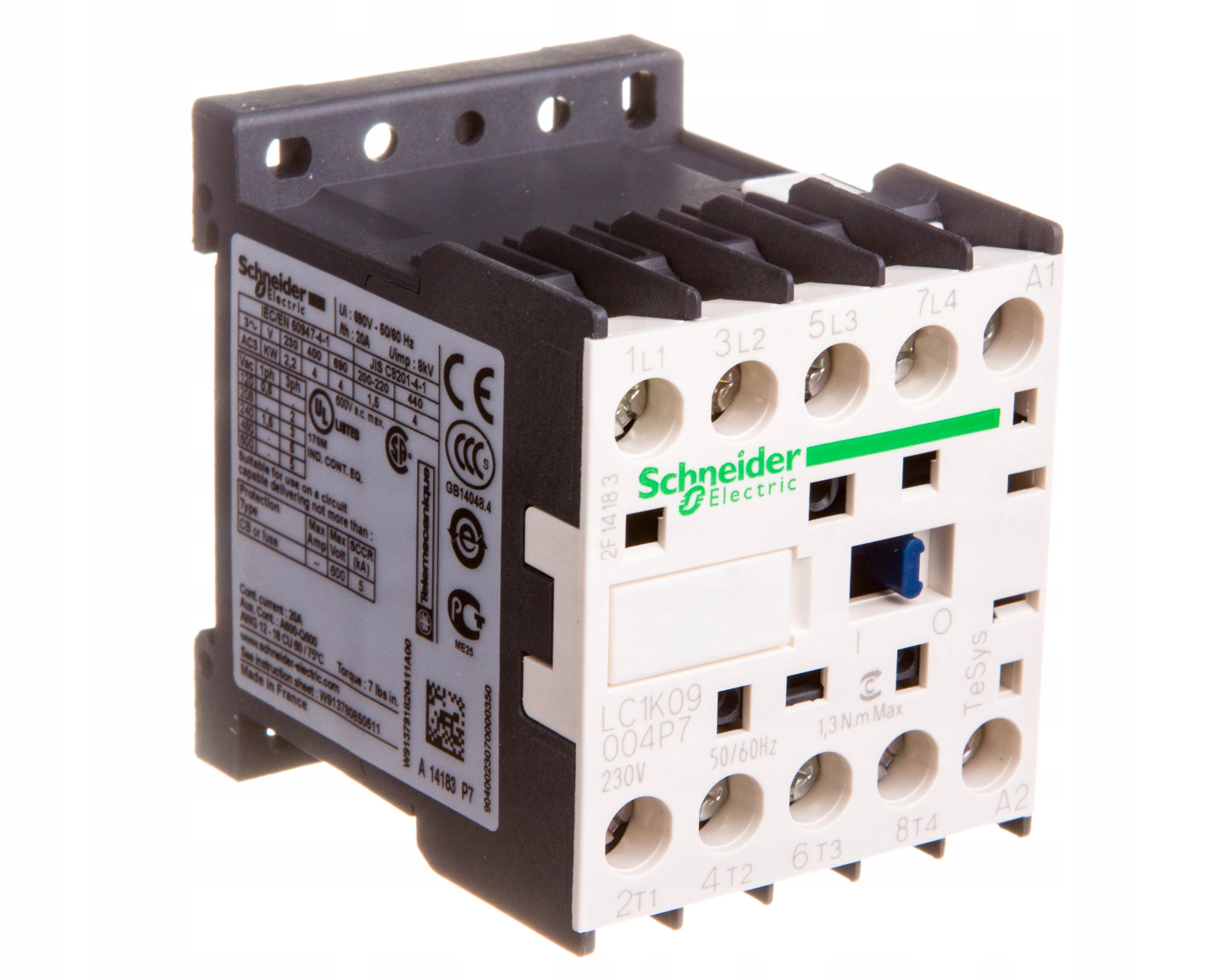 Výkonový stýkač 20A AC-1 4P 230V AC 0Z 0R