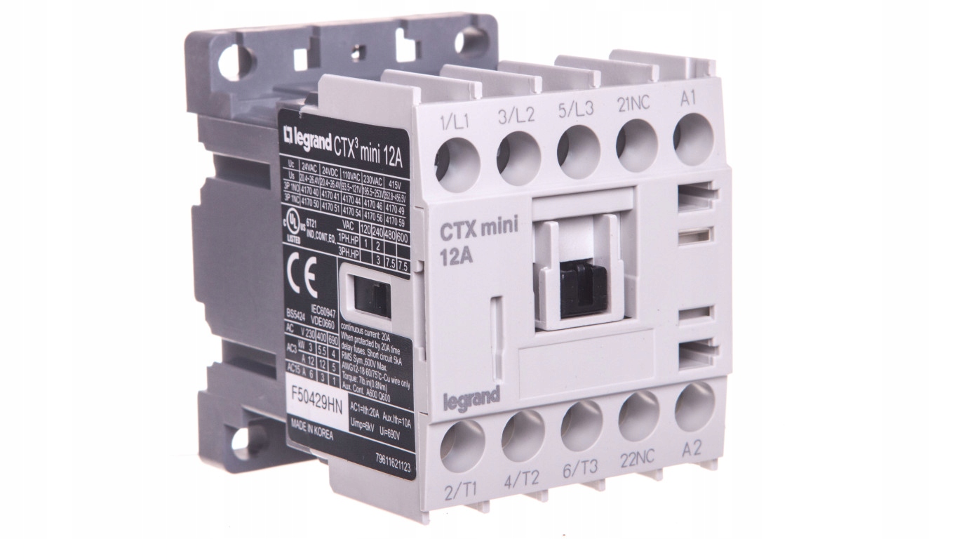 Výkonový stýkač 3P 12A 230V AC 0Z 1R CTX3 MINI 41705