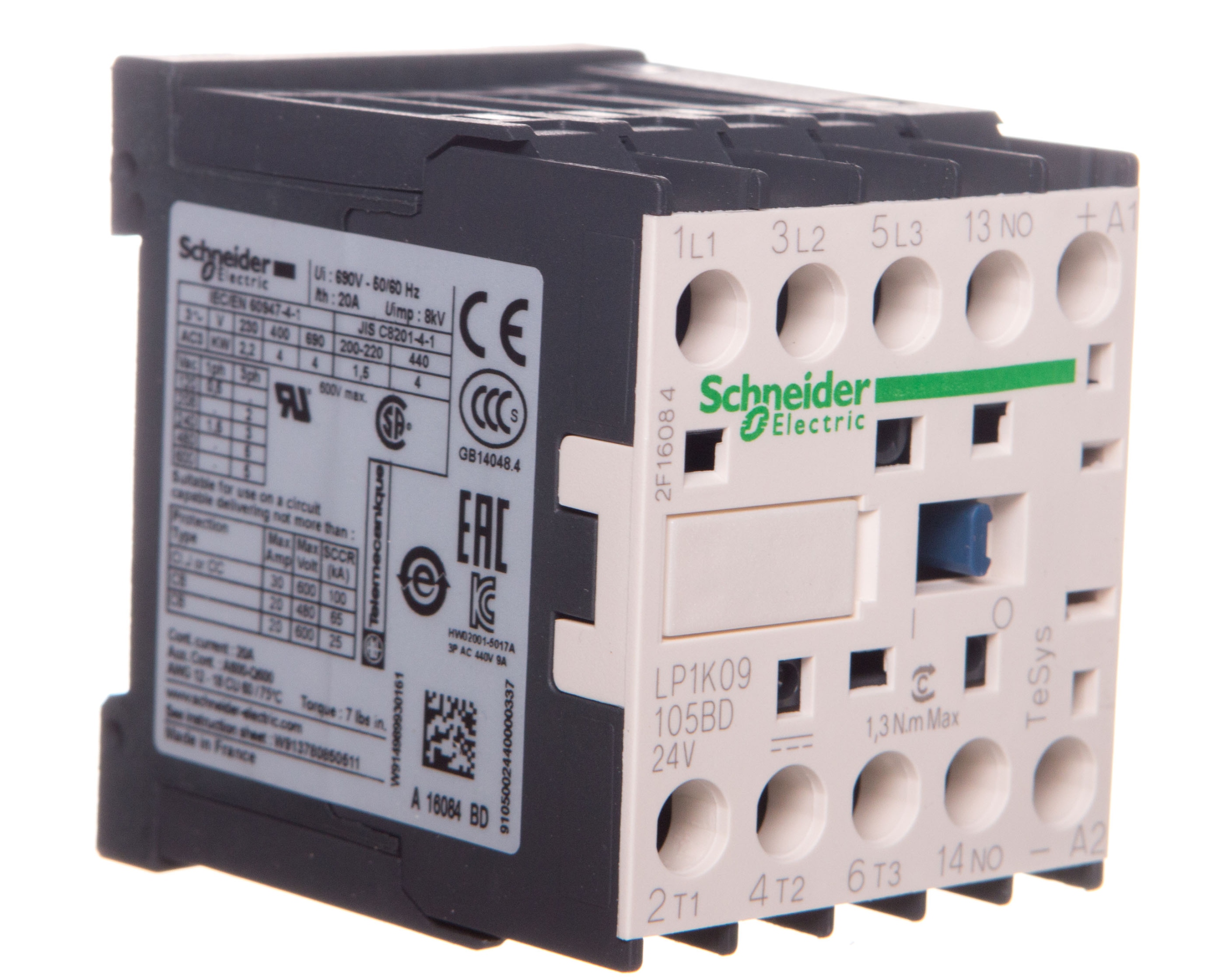 Výkonový stýkač 3P 9A 1NO 0R 24V DC LP1K09105BD