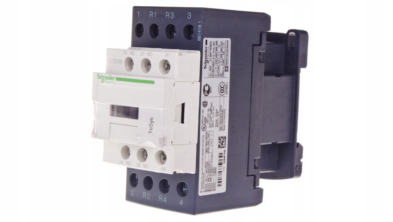 Výkonový stýkač 40A 4P 24V AC 1NO 1R LC1D258B7