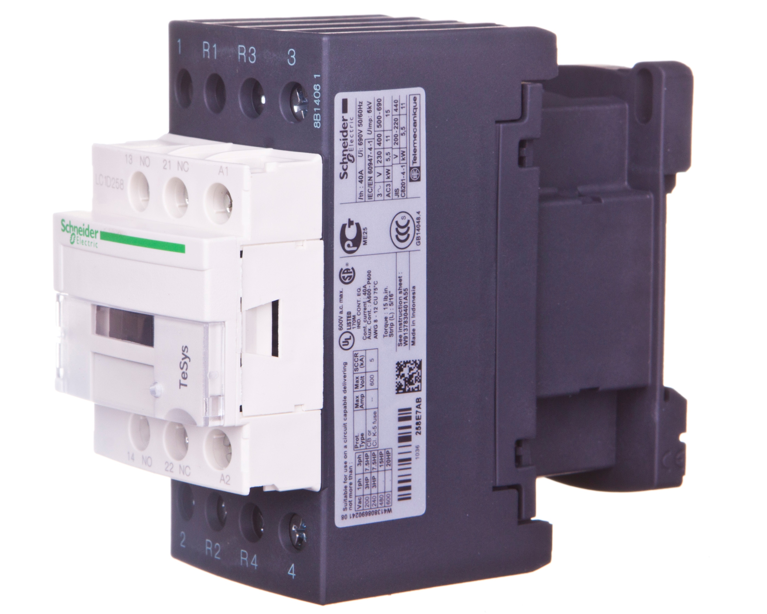 Výkonový stýkač 40A AC-1 2NO 2NC 48V AC 1NO 1NC