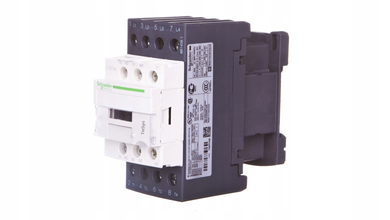 Výkonový stýkač 40A AC-1 4P 230V AC 1NO 1R LC1DT40P7