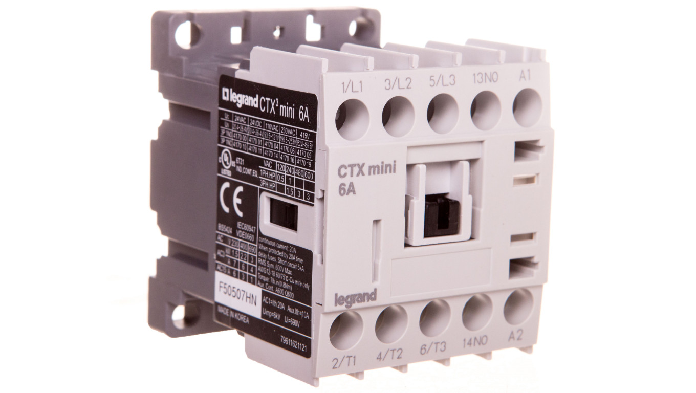 Výkonový stýkač 6A 3P 24V AC 1NO 0R CTX3 MINI 417000