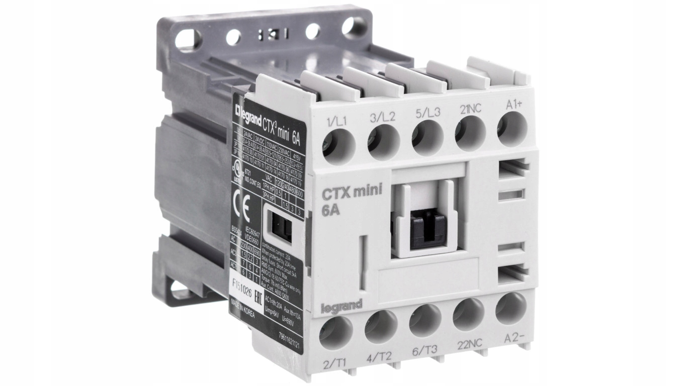 Výkonový stýkač 6A 3P 24V DC 0Z 1R CTX3 MINI 417011