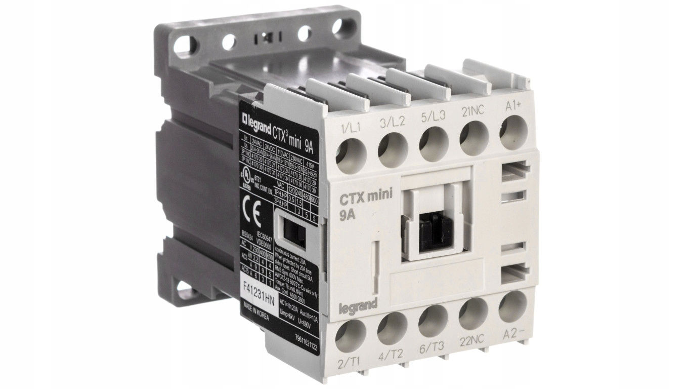 Výkonový stýkač 9A 3P 24V DC 0Z 1R CTX3 MINI 417031