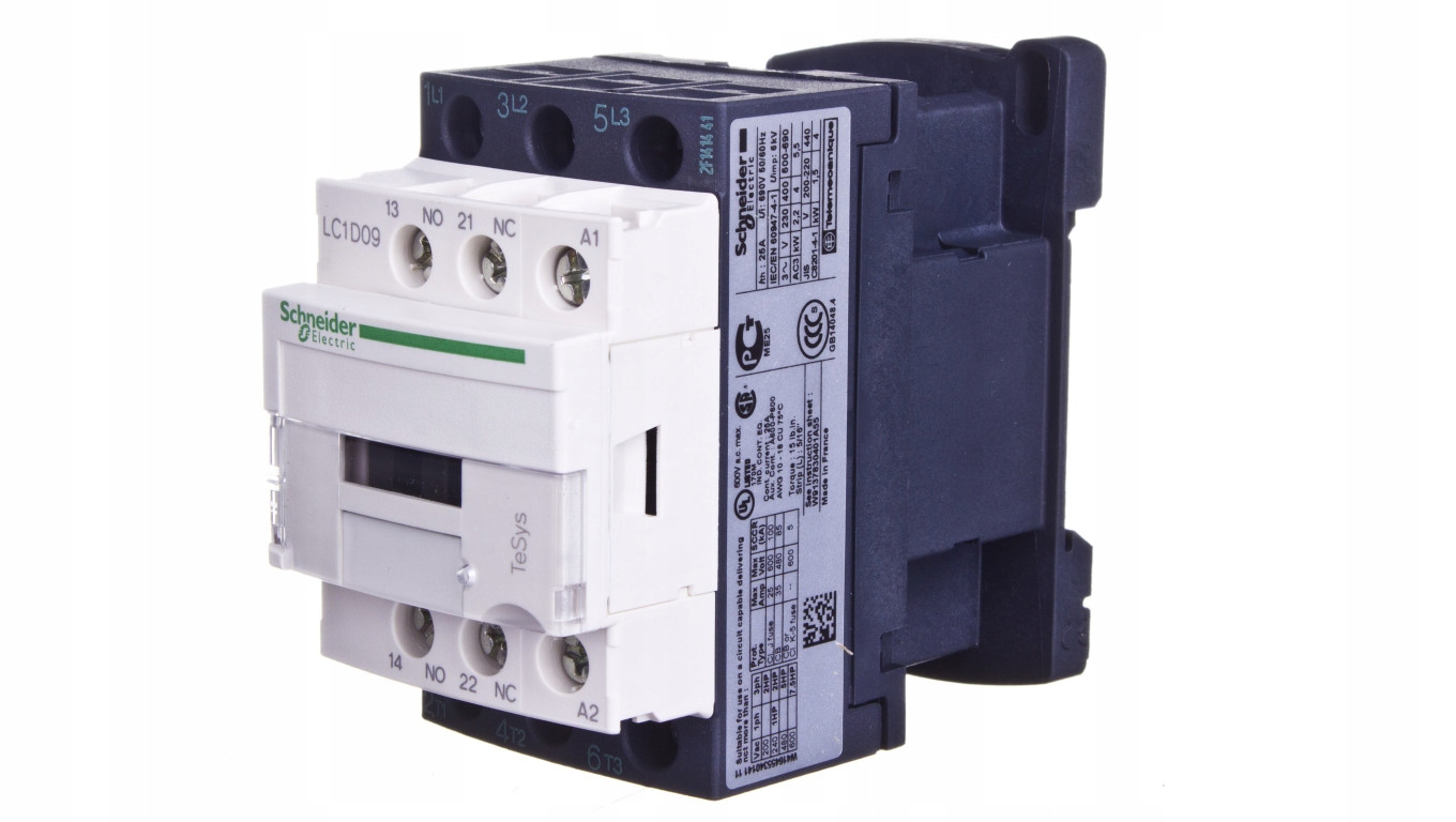 Výkonový stýkač 9A 3P 380-400V AC 1NO 1R LC1D09Q7