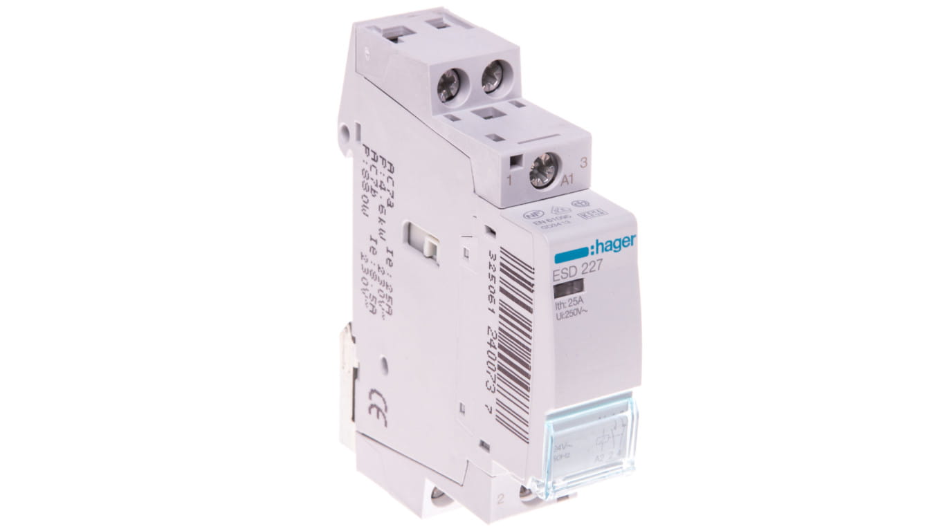 Modulárny stýkač 25A 1 NO 1 NO 24V AC ESD227