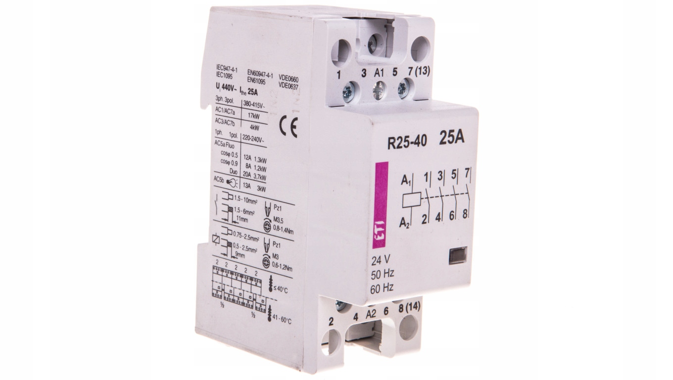 Modulárny stýkač 25A 24V AC 4Z 0R R 25-40 24V 002