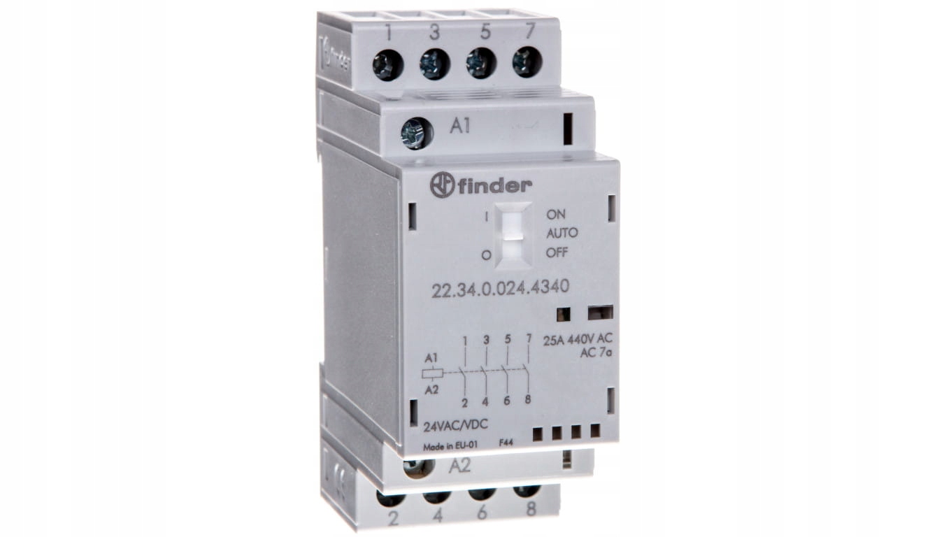 Modulárny stýkač 4Z 25A 24V AC / DC, funkcia automatického zapnutia