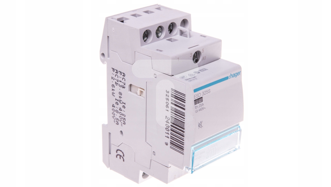 Tichý modulárny stýkač 25A 3NO 0R 24V AC / DC ESD325