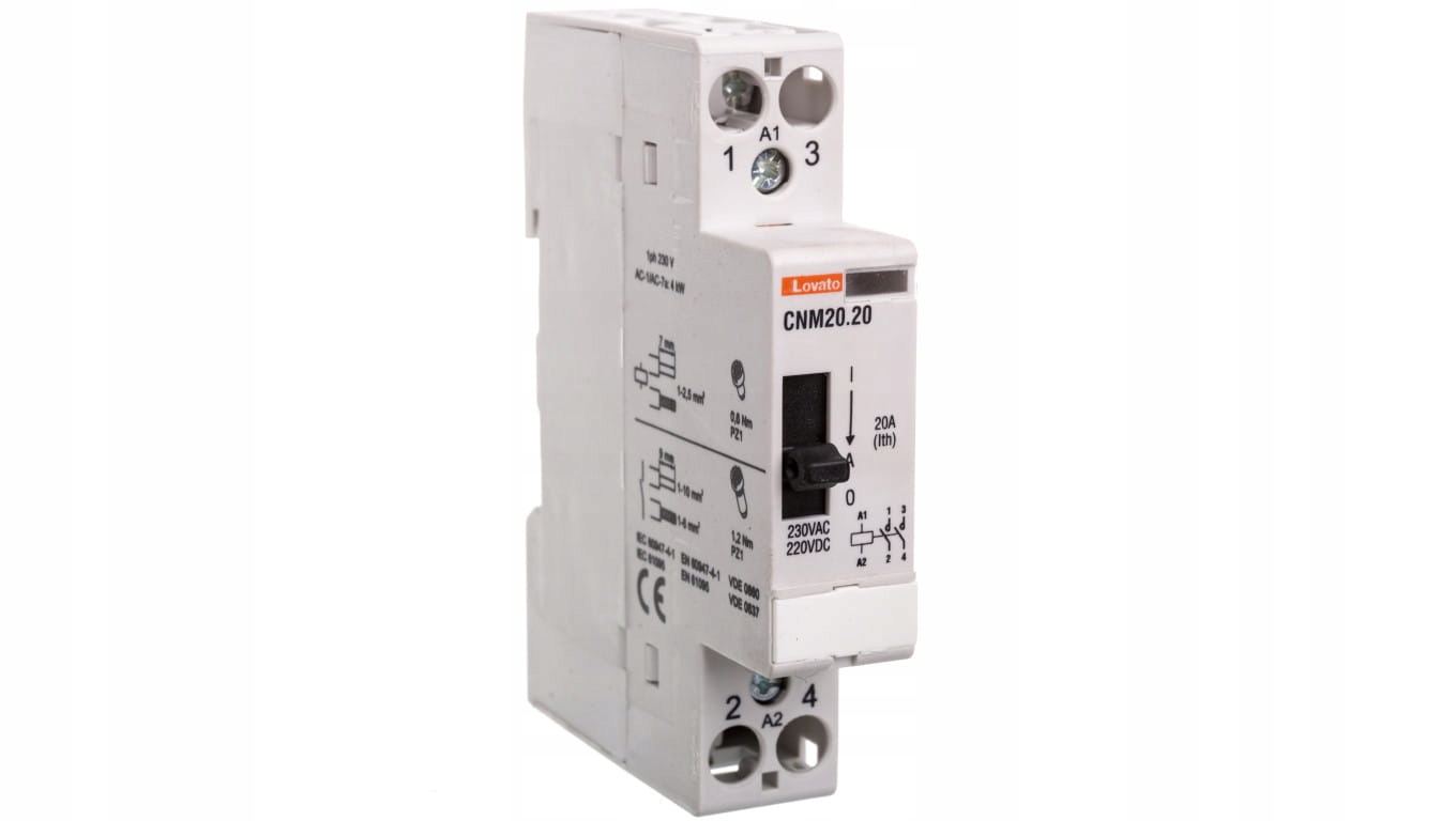 Modulárny stýkač s páčkou 20A 2NO 0R 230-220V AC