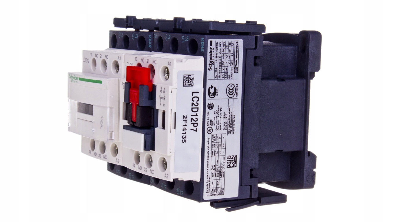 Reverzný stýkač 12A 5,5kW 230V AC LC2D12P7