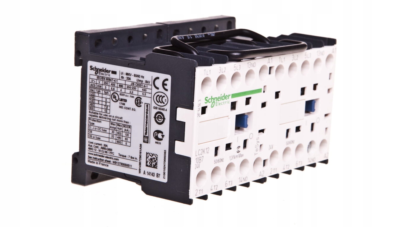 Reverzný stýkač 12A 5,5kW 24V AC LC2K1210B7