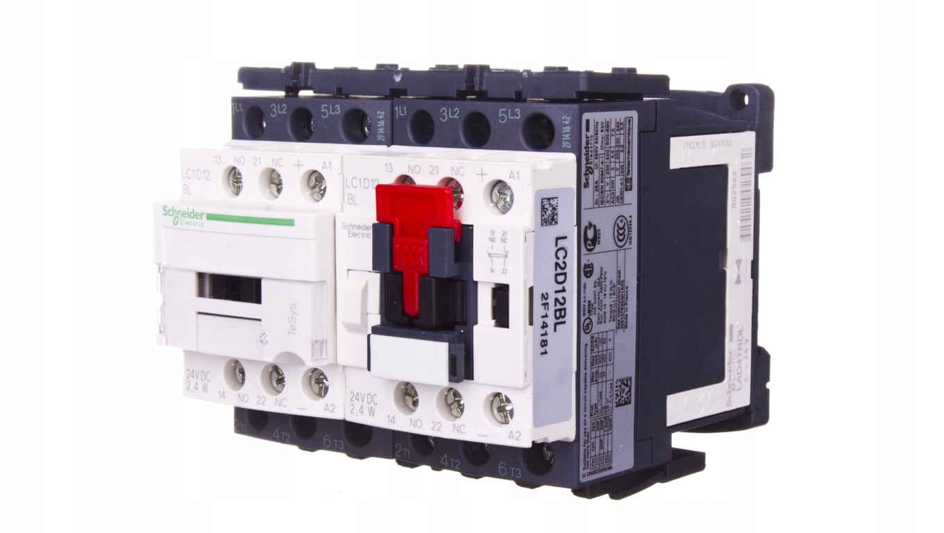 Reverzný stýkač 12A 5,5kW 24V DC LC2D12BL