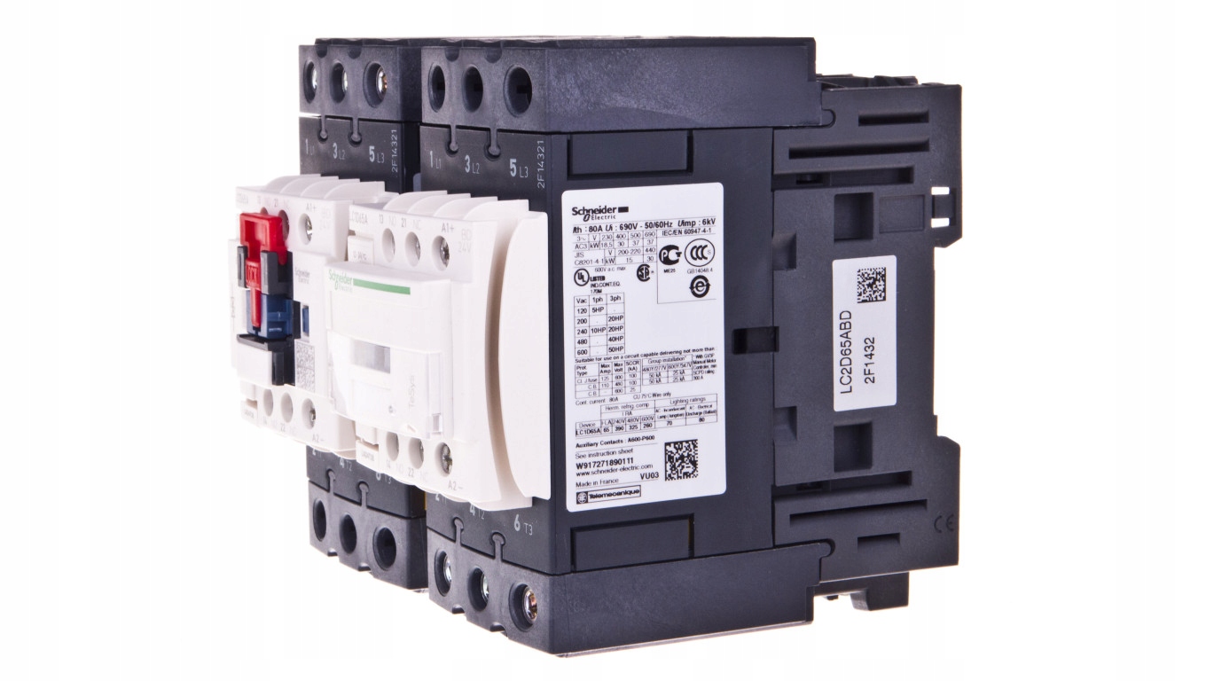 Reverzný stýkač 65A 37kW 24V DC LC2D65ABD