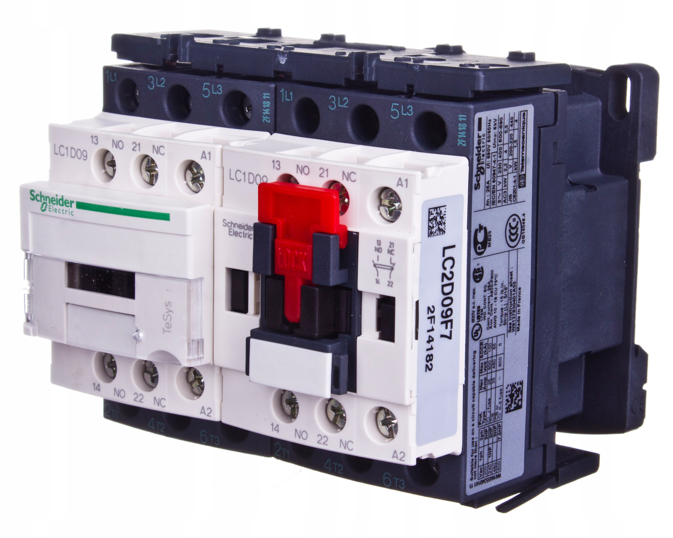Reverzný stýkač 9A 4kW 110V AC LC2D09F7